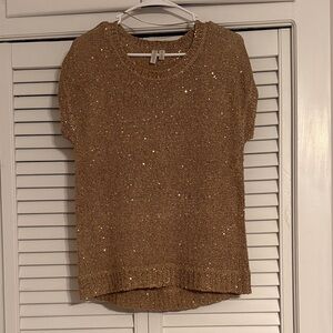 Madison Gold Sequin Crew Neck Sweater